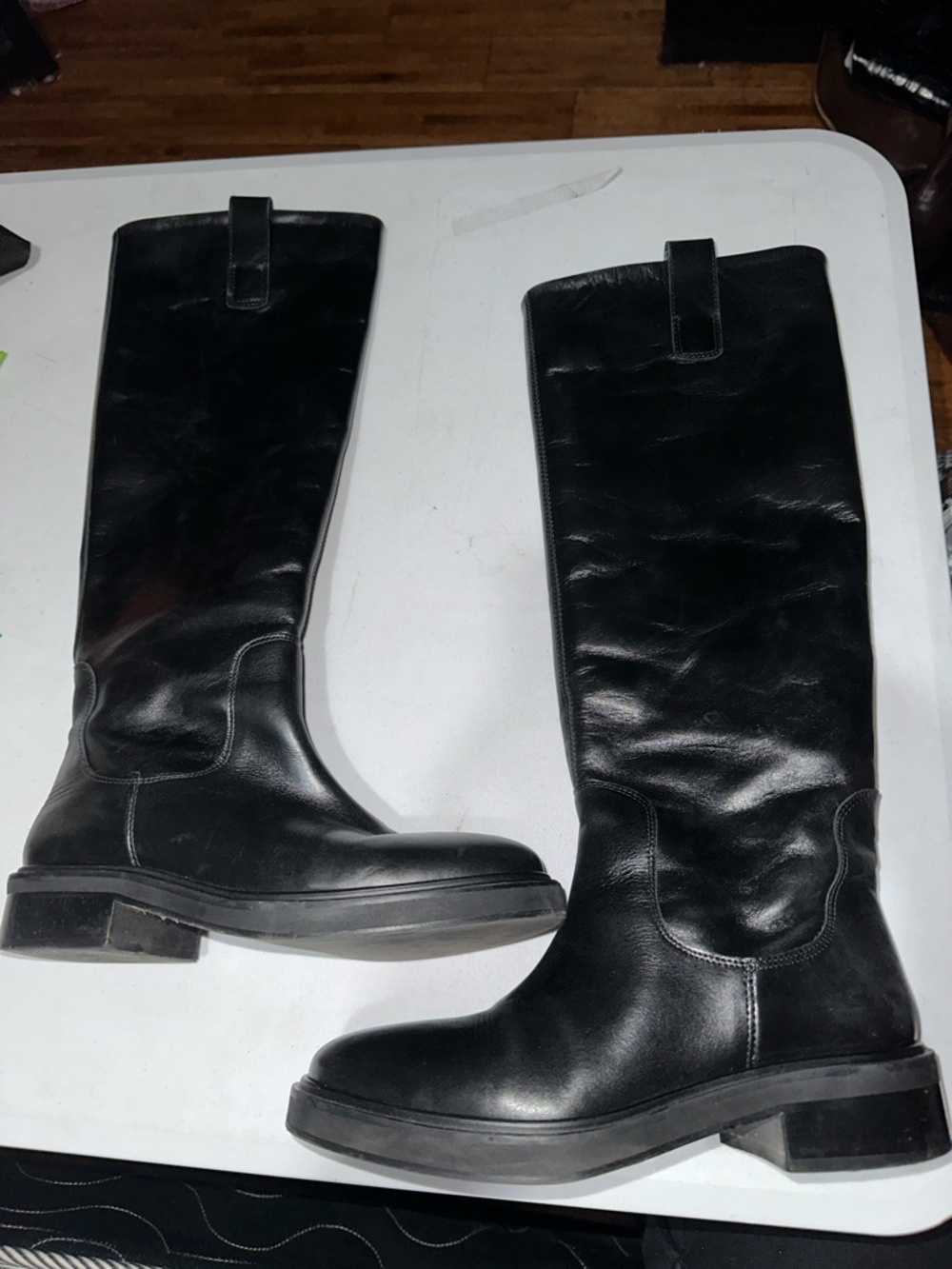 Aeyde Black Leather Ankle Boots with Natural Leather Sole